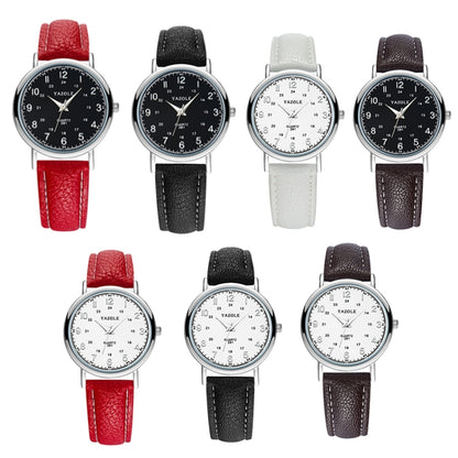 YAZOLE 281 Dual Digital Dial Simple Retro Business Couple Quartz Watch, Small Black Tray Brown Belt, Small White Tray Brown Belt, Small White Tray White Belt, Small White Tray Black Belt, Small White  Tray Red Belt, Small Black  Tray Black Belt        ...