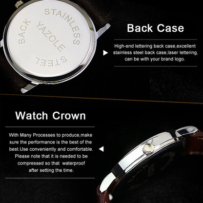 YAZOLE 281 Dual Digital Dial Simple Retro Business Couple Quartz Watch, Small Black Tray Brown Belt, Small White Tray Brown Belt, Small White Tray White Belt, Small White Tray Black Belt, Small White  Tray Red Belt, Small Black  Tray Black Belt        ...