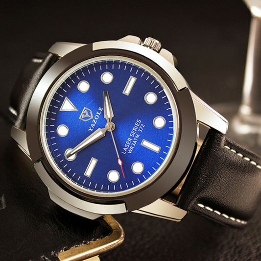 Montre de sport pour homme YAZOLE 372, mouvement à quartz simple et lumineux, boîtier noir et bracelet noir, boîtier noir et bracelet marron, boîtier bleu et bracelet marron, boîtier vert et bracelet noir, boîtier vert et bracelet marron