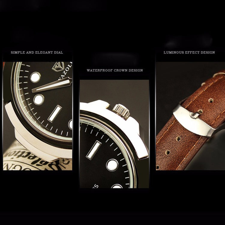 YAZOLE 372 Montre de sport homme Lumineuse Simple Montre à quartz, Cadran noir Bracelet noir, Cadran noir Bracelet marron, Cadran bleu Bracelet noir, Cadran bleu Bracelet marron, Cadran vert Bracelet noir, Cadran vert Bracelet marron