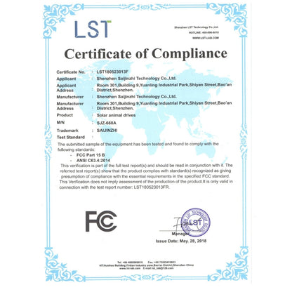 119A Outdoor Solar Ultrasonic Insect Repellent Animal Repellent, Ultrasonic Insect Repellent