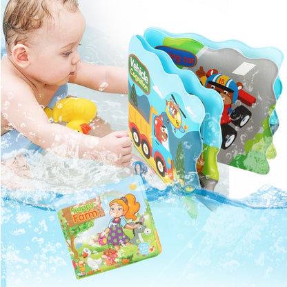3 PCS EVA Fun Bath Book For Infants Children Playing In Water Early Education Cloth Book Bath Toy, Happy Farm, Numbers Learning, Water Sports, Underwater World, Animal World, Dinosaur World, Transportation, Little Penguin, Seabed Fish