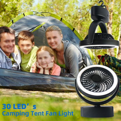 Ventilateur de camping extérieur USB multifonction YQ-8004 avec éclairage LED