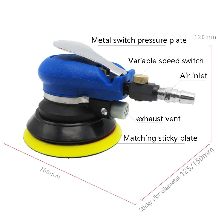 Pneumatic Sandpaper Machine Car Polishing Machine Grinding Machine Waxing Machine, 5inch Regular, 5inch Vacuum, 6inch Regular, 6inch Vacuum