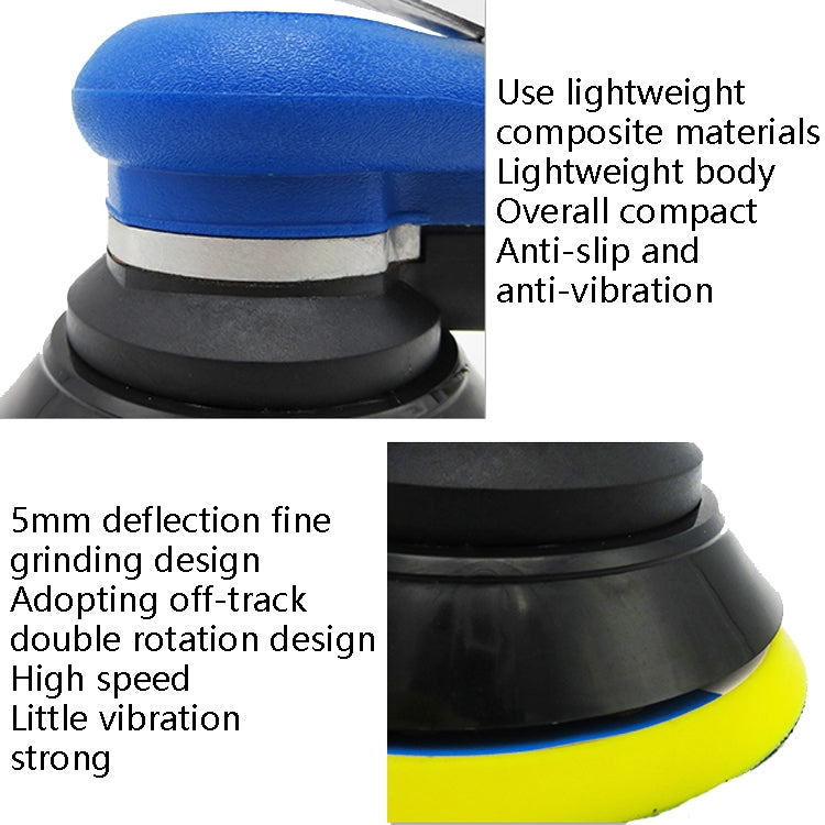 Pneumatic Sandpaper Machine Car Polishing Machine Grinding Machine Waxing Machine, 5inch Regular, 5inch Vacuum, 6inch Regular, 6inch Vacuum