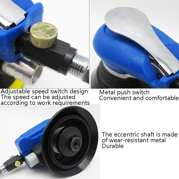 Pneumatic Sandpaper Machine Car Polishing Machine Grinding Machine Waxing Machine, 5inch Regular, 5inch Vacuum, 6inch Regular, 6inch Vacuum