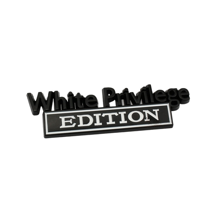 2 PCS Voiture Métal Feuille Planche Logo de Voiture Blanc Privilege Edition Modifié Voiture Corps Autocollant Signe, White Privilege