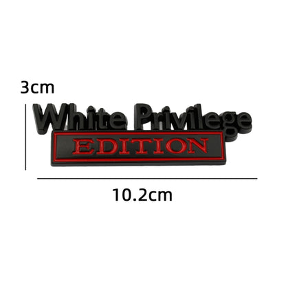 2 PCS Voiture Métal Feuille Planche Logo de Voiture Blanc Privilege Edition Modifié Voiture Corps Autocollant Signe, White Privilege