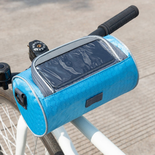 Sac de vélo de sport d'extérieur, sac de cadre avant, sac de tête de vélo, sac de cyclisme cylindrique étanche à écran tactile grande capacité, 22cm x 12,5cm