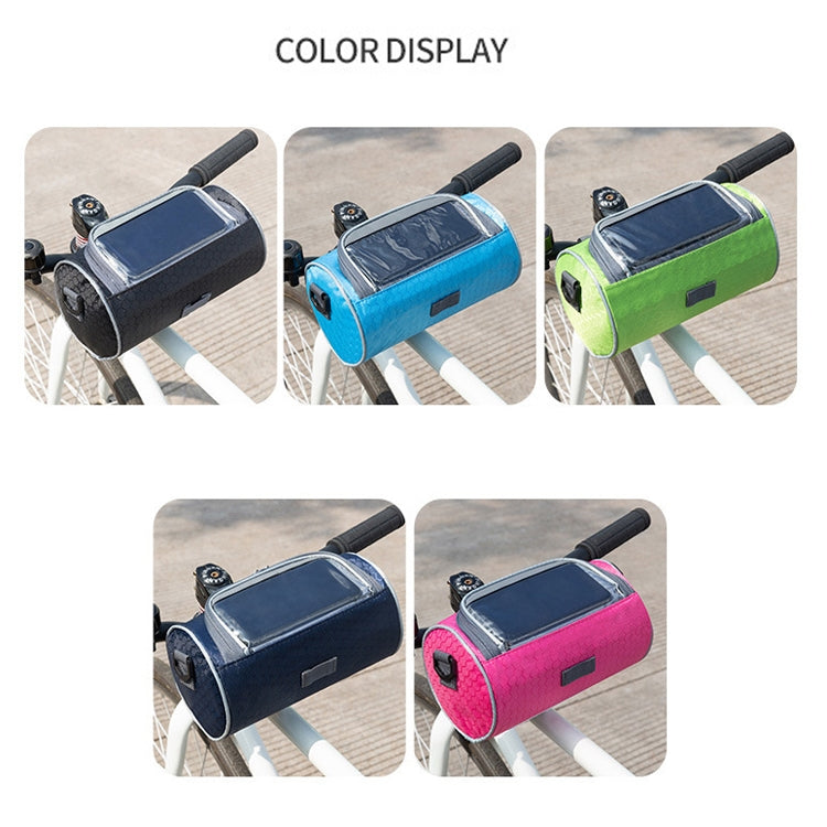 Outdoor Sports Bicycle Bag Front Beam Bag Bicycle Head Bag Large Capacity Touch Screen Waterproof Cylindrical Riding Bag, 22cm x 12.5cm