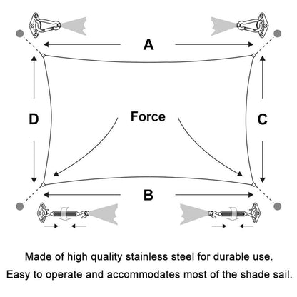 Shade Sail 304 Stainless Steel Accessories Outdoor Shade Flower Basket Screws Diamond Door Buckle, 18 PCS / M5 Set