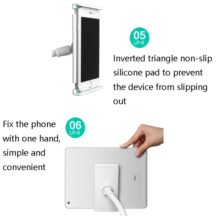 LP-6 Tablet Mobile Phone Lazy Bracket Detachable Bed Bracket, Style:, Two-stage (Golden), Two-stage （Silver), Two-stage (Cute Pink), Two-stage (Titanium Gray), Two-stage (Blue), Three-stage (Golden), Three-stage (Silver), Three-stage (Cute Pink)       ...