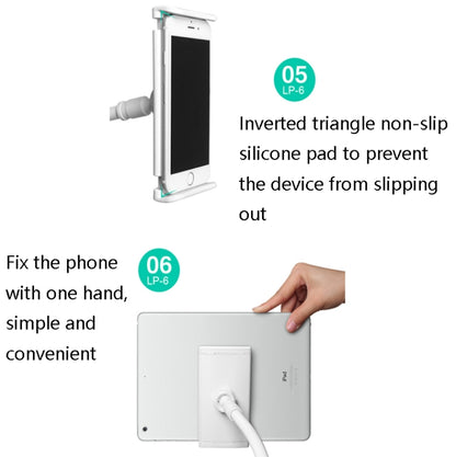 LP-6 Tablet Mobile Phone Lazy Bracket Detachable Bed Bracket, Style:, Two-stage (Golden), Two-stage （Silver), Two-stage (Cute Pink), Two-stage (Titanium Gray), Two-stage (Blue), Three-stage (Golden), Three-stage (Silver), Three-stage (Cute Pink)       ...