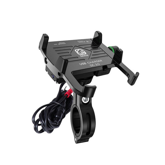 Support de téléphone portable étanche en alliage d'aluminium Kewig M6-S 12V pour moto avec charge rapide QC3.0, M6-S(Noir), M6-S(Bleu), M6-S(Rouge), M6-S(Argent)