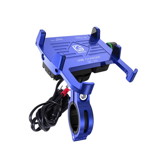 Support de téléphone portable étanche en alliage d'aluminium Kewig M6-S 12V pour moto avec charge rapide QC3.0, M6-S(Noir), M6-S(Bleu), M6-S(Rouge), M6-S(Argent)