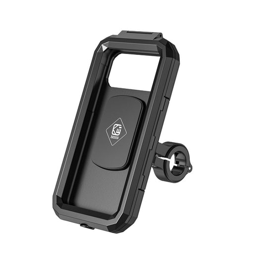 Kewig Boîte Étanche Vélo Moto Support Téléphone Portable Support Fixe de Téléphone Portable Tactile pour Vélo, Installation Petit Guidon, Installation Grand Guidon