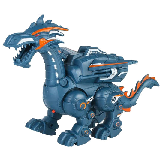 Dinosaurio mecánico eléctrico de juguete, juguete de simulación de animales, juguete multifuncional con sonido y luz. Estilo: azul aerosol, negro aerosol, gris sin aerosol, verde sin aerosol.