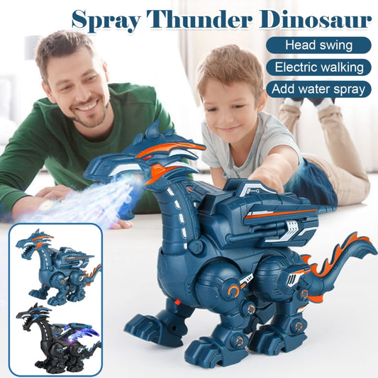 Dinosaurio mecánico eléctrico de juguete, juguete de simulación de animales, juguete multifuncional con sonido y luz. Estilo: azul aerosol, negro aerosol, gris sin aerosol, verde sin aerosol.