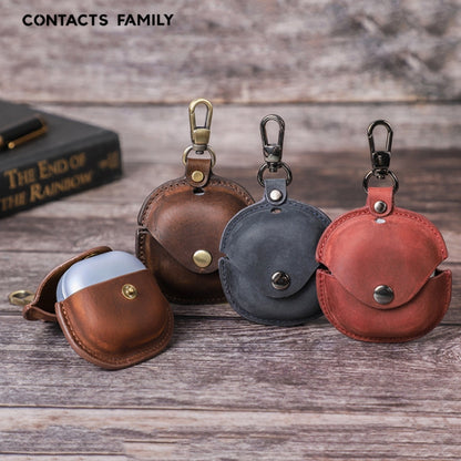 CONTACTS FAMILY CF1119 Pro For Galaxy Buds Pro Crazy Horse Texture Clamshell Earphone Protective Leather Case with Hook