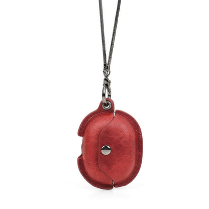 CONTACTS FAMILY CF1123B for Huawei FreeBuds Pro Leather Protective Case with Necklace Lanyard, Black, Red, Blue, Green