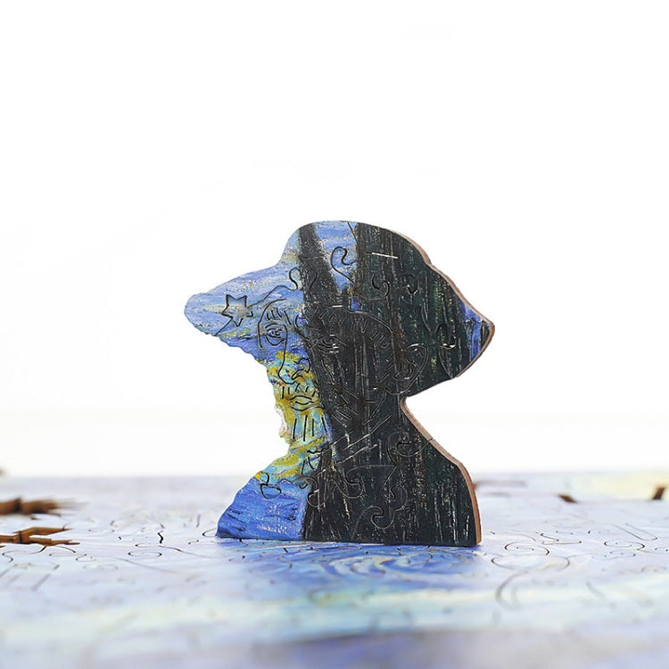 Puzzle en Bois Irrégulier Adulte Grande Difficulté Cadeau Créatif, La Nuit Étoilée