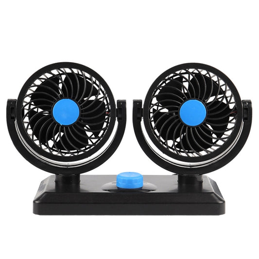 Ventilateur de voiture portable mini ventilateur électrique double tête réglable, universel USB, allume-cigare 12V, allume-cigare 24V