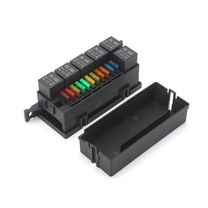 Car Modified 11-Way Fuse With 6-Way Relay Car Machine Cabin Link Inner Cassette Seat, 11-Way Fuse