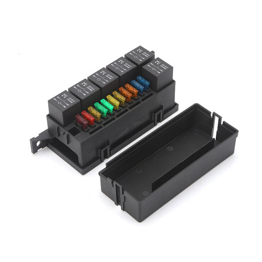Car Modified 11-Way Fuse With 6-Way Relay Car Machine Cabin Link Inner Cassette Seat, 11-Way Fuse