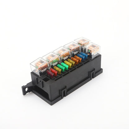 Car Modified 11-Way Fuse With 6-Way Relay Car Machine Cabin Link Inner Cassette Seat, 11-Way Fuse