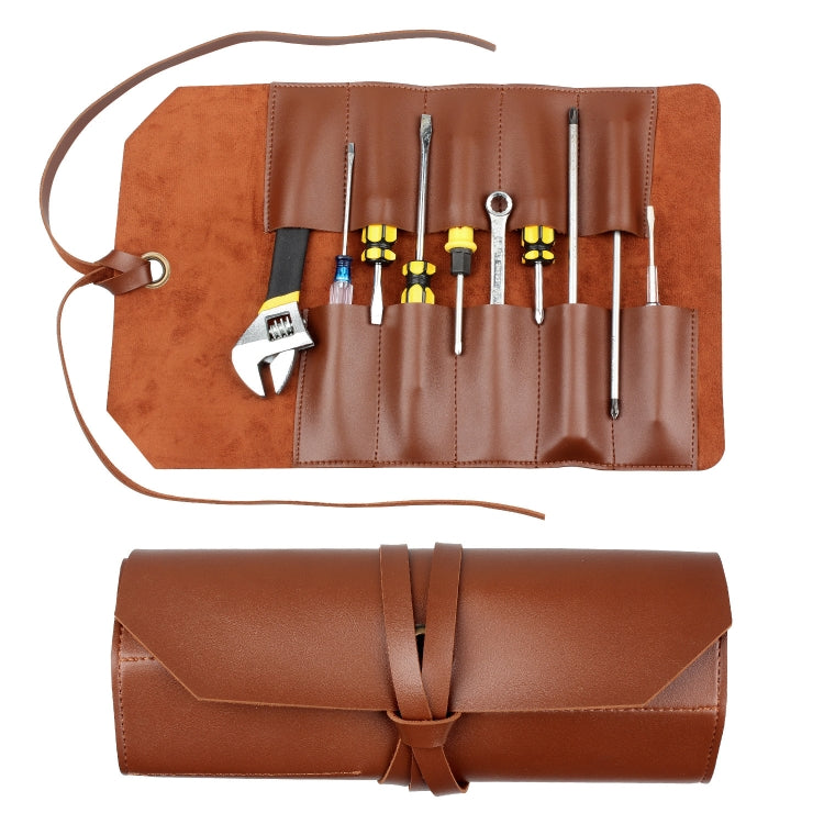 CL97 Multi-Function Toolkit Bundled Leather Tool Bag Double Thickened Two-Purpose Wrench Bag