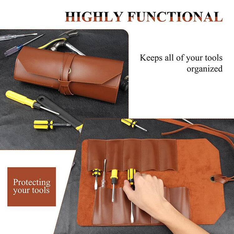CL97 Multi-Function Toolkit Bundled Leather Tool Bag Double Thickened Two-Purpose Wrench Bag