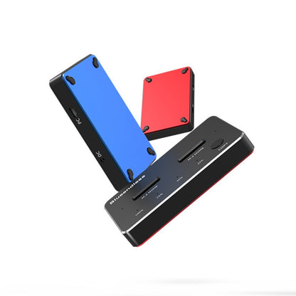 M.2 Double Disk Mobile Hard Disk Base SATA / NVME Solid State Hard Disk Box, M.2 SATA (Gray + Blue), M.2 NVME (Black + Red)