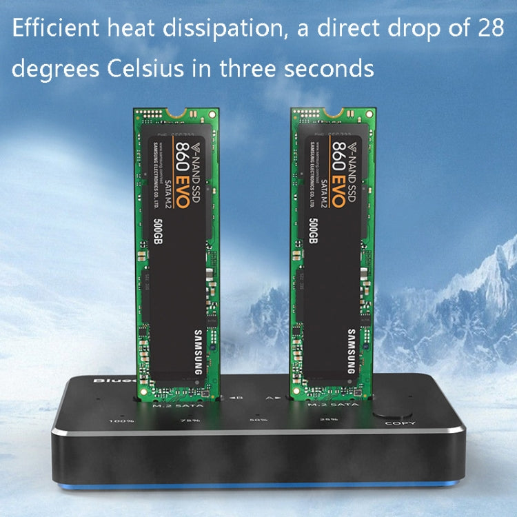 M.2 Double Disk Mobile Hard Disk Base SATA / NVME Solid State Hard Disk Box, M.2 SATA (Gray + Blue), M.2 NVME (Black + Red)