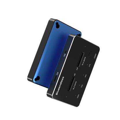 M.2 Double Disk Mobile Hard Disk Base SATA / NVME Solid State Hard Disk Box, M.2 SATA (Gray + Blue), M.2 NVME (Black + Red)