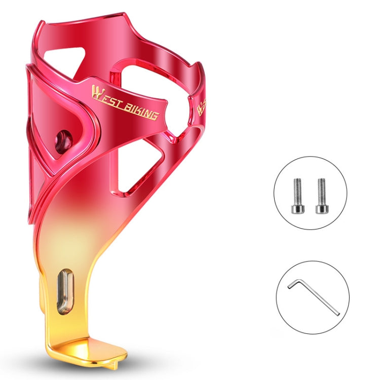 WEST BIKING YP0704033 Bicycle Gradient Water Bottle Holder PC Colorful Cup Bracket, Red Gradient Gold, Purple Golden Green Gradient, Black Silver Gradient