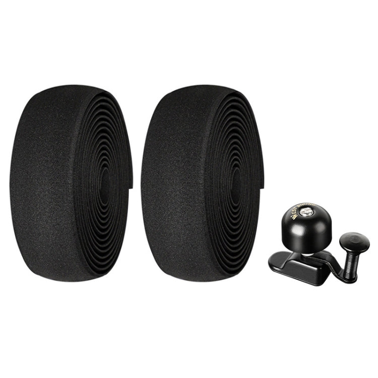 WEST BIKING YP1602782 Bicycle Bells With Supernouncing EVA Back Rubber Band Bell Combination Set, Black Tape + Black Bell, Red Tape + Black Bell, Colored Tape + Black Bell, White Black Gray Tape + Black Bell