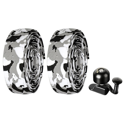 WEST BIKING YP1602782 Bicycle Bells With Supernouncing EVA Back Rubber Band Bell Combination Set, Black Tape + Black Bell, Red Tape + Black Bell, Colored Tape + Black Bell, White Black Gray Tape + Black Bell