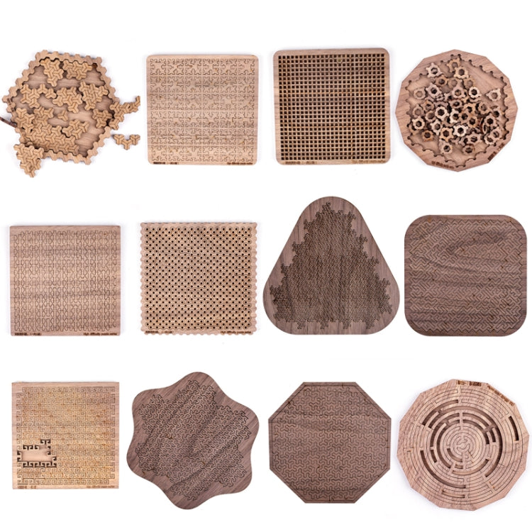 Holz Erwachsene Hoher Schwierigkeitsgrad Gehirnbrennendes Unregelmäßiges Puzzle, Esher, Emes, Salvador, Gastro, Alchin Porto, Fraser, Dunkel Khaki, Weiß, Pink, Lila, Rot, Dunkelblau
