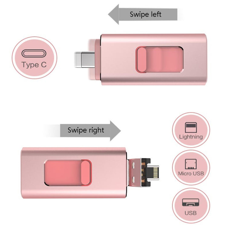 SH02 USB 3.0 + 8 Pin + Mirco USB + Type-C 4 In 1 Mobile Computer U-Disk With OTG Function
