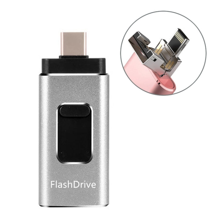 SH02 USB 3.0 + 8 Pin + Mirco USB + Type-C 4 In 1 Mobile Computer U-Disk With OTG Function