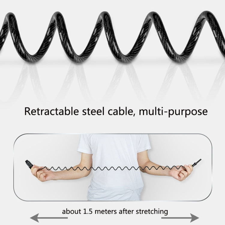 WEST BIKING YP0705063 Bicycle Lock Motorcycle Helmet Lock Anti-Theft Password Cable Lock, WEST BIKING YP0705063