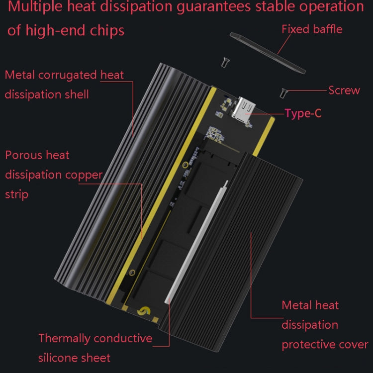 M.2 NVME / NGFF Mobile Hard Disk Box TYPE-C3.1 Notebook External Solid State Drive Box, Style:, PC280K NVME Double Cable, PC280K NVME Single Cable