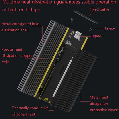 M.2 NVME / NGFF Mobile Hard Disk Box TYPE-C3.1 Notebook External Solid State Drive Box, Style:, PC280K NVME Double Cable, PC280K NVME Single Cable