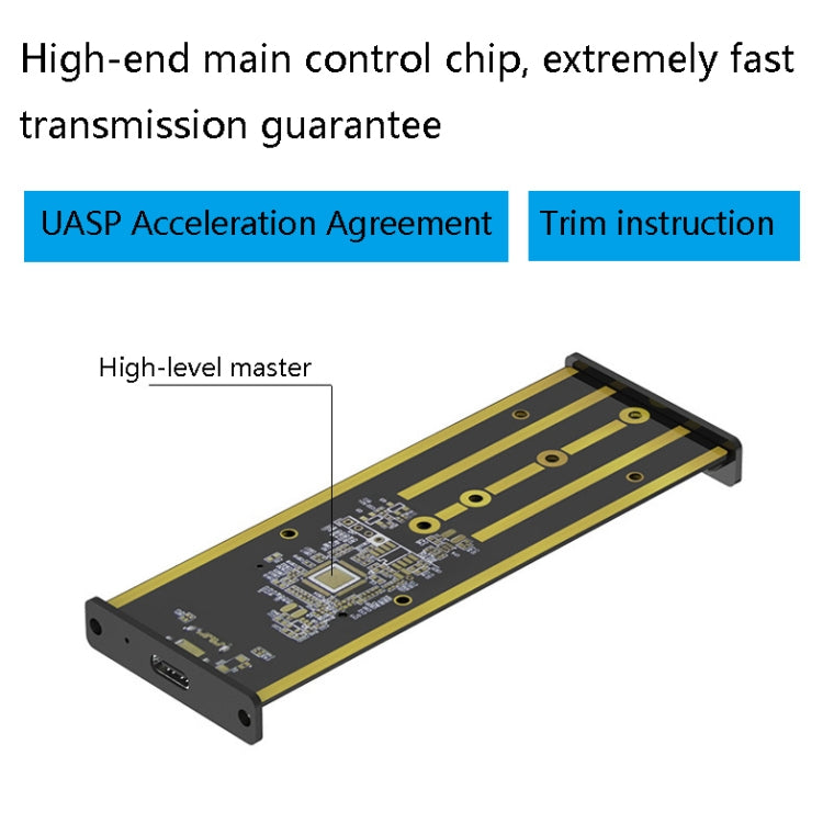 M.2 NVME / NGFF Mobile Hard Disk Box TYPE-C3.1 Notebook External Solid State Drive Box, Style:, PC280K NVME Double Cable, PC280K NVME Single Cable