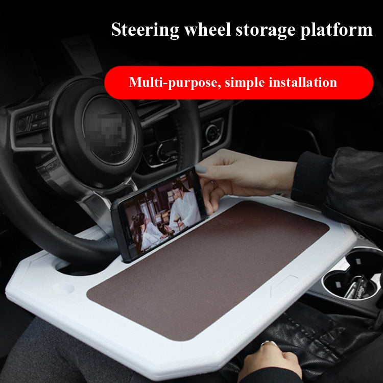 Car Multi-Purpose Steering Wheel Card Table Car Computer Bracket Chair Back Bracket Small Table Shelf Rack, Upgrade Black, Upgrade Gray