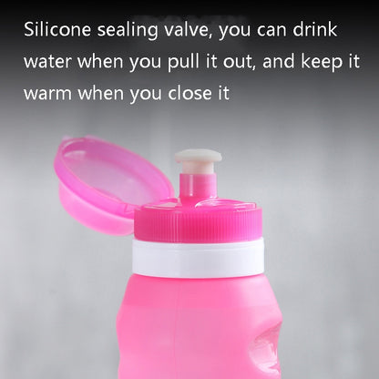 XC-282 600ml Silicone Folding Cup Out Camping Cycling Sports Kettle, White, Pink, Blue, Grapefruit Color