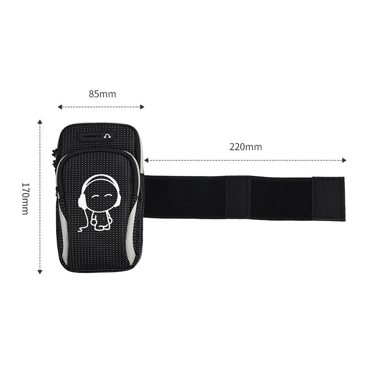 2 PCS Running Mobile Phone Arm Bag Sports Wrist Bag Universal For Mobile Phones Within 6 Inche, Black, Black Doll, Gray, Gray Doll, Green, Green Doll, Pink