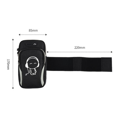 2 PCS Running Mobile Phone Arm Bag Sports Wrist Bag Universal For Mobile Phones Within 6 Inche, Black, Black Doll, Gray, Gray Doll, Green, Green Doll, Pink