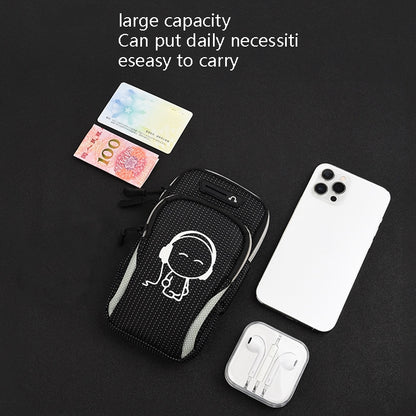 2 PCS Running Mobile Phone Arm Bag Sports Wrist Bag Universal For Mobile Phones Within 6 Inche, Black, Black Doll, Gray, Gray Doll, Green, Green Doll, Pink