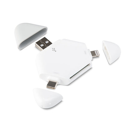 LCOP 5 in 1 Triangle Mobile Phone Computer Card Reader OTG Card Reader, 5 in 1 OTG Card Reader